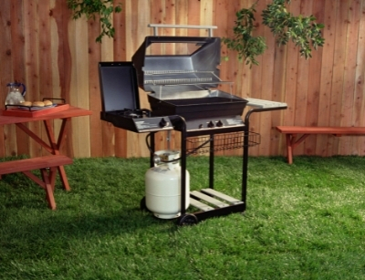 Barbecue grill in a backyard